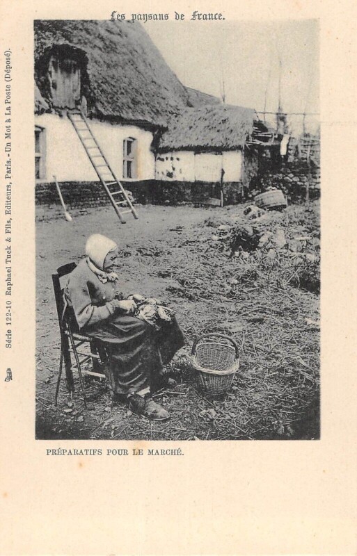 Carte postale ancienne Agriculture Les Paysans De France Preparatifs Pour Le Marche