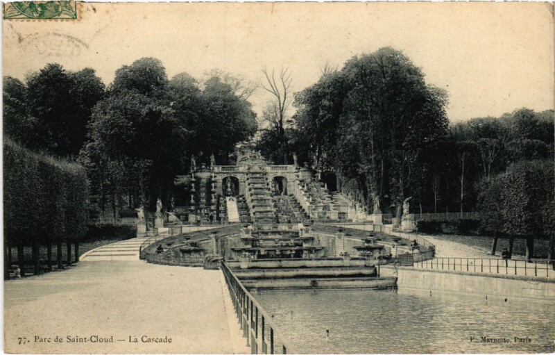 Carte postale ancienne Parc de Saint Cloud La Cascade à Saint-Cloud