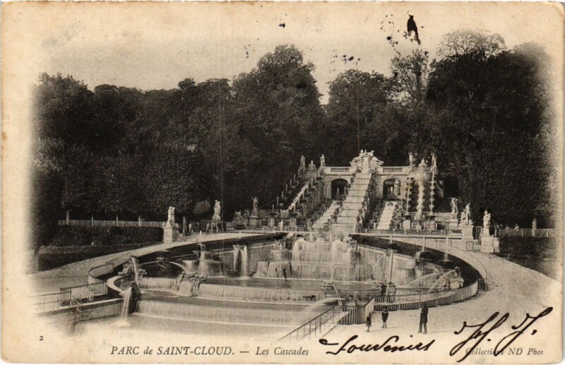 Carte postale ancienne Parc de Saint Cloud Les Cascades à Saint-Cloud