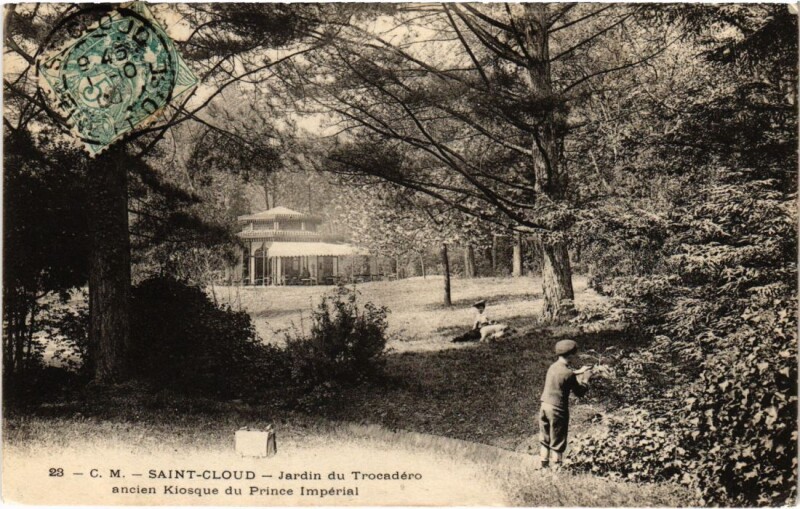 Carte postale ancienne Saint Cloud Jardin du Trocadero à Saint-Cloud