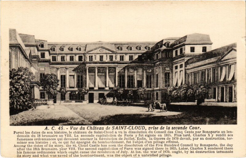 Carte postale ancienne Saint Cloud vue du Chateau à Saint-Cloud