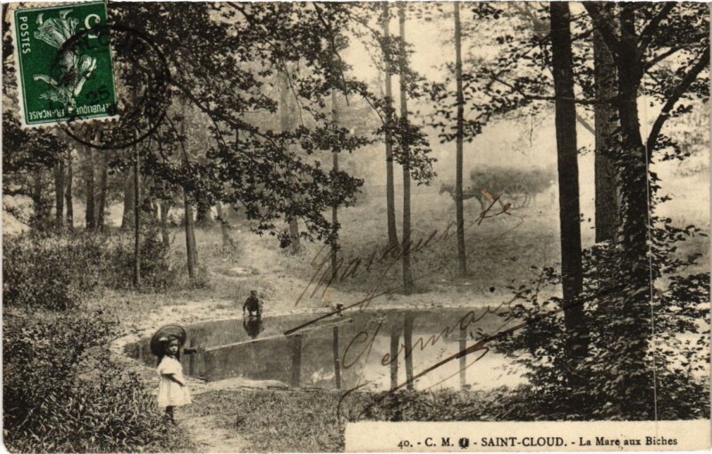 Carte postale ancienne Saint Cloud La Mare aux Biches à Saint-Cloud