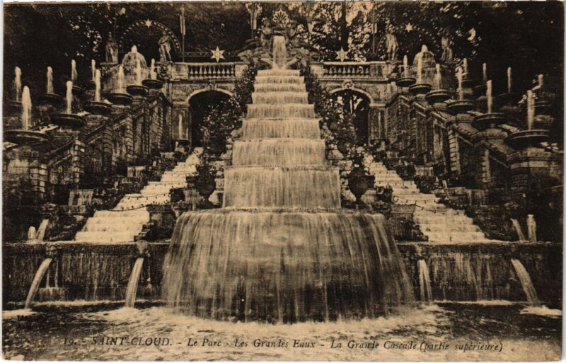 Carte postale ancienne Parc de Saint Cloud Haute Cascade à Saint-Cloud