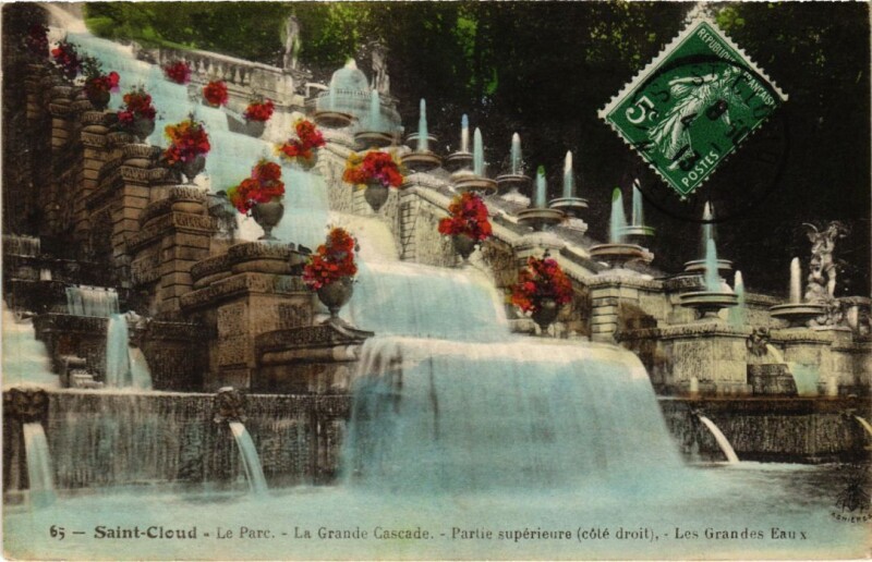 Carte postale ancienne Saint Cloud La Grande Cascade à Saint-Cloud