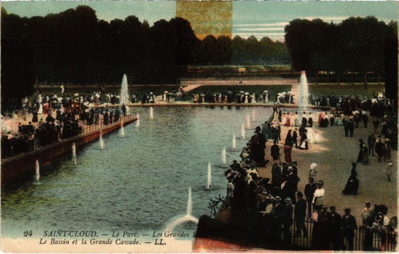 Carte postale ancienne Saint Cloud Le Bassin et la Grande Cascade à Saint-Cloud