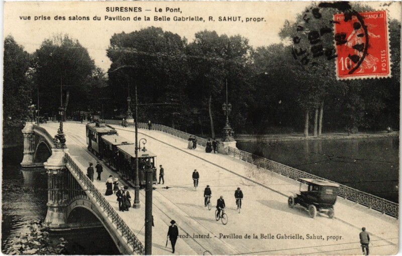 Carte postale ancienne Suresnes Le Pont à Suresnes