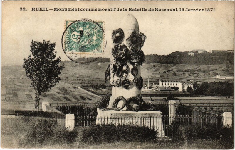 Carte postale ancienne Rueil Monument la Bataille de Buzenval