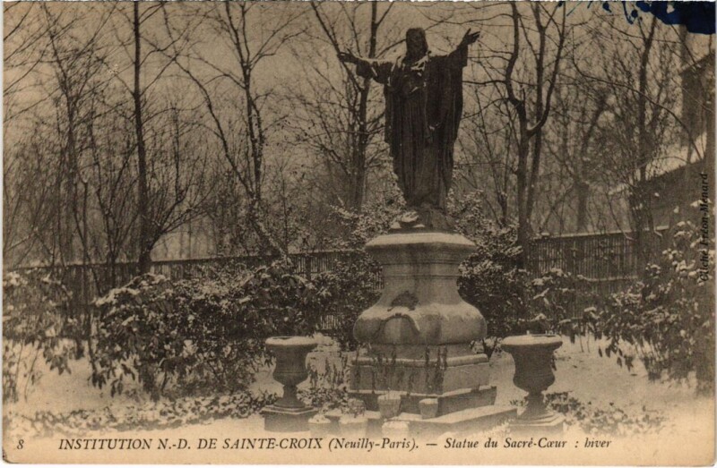 Carte postale ancienne Neuilly Statue du Cacre Coeur