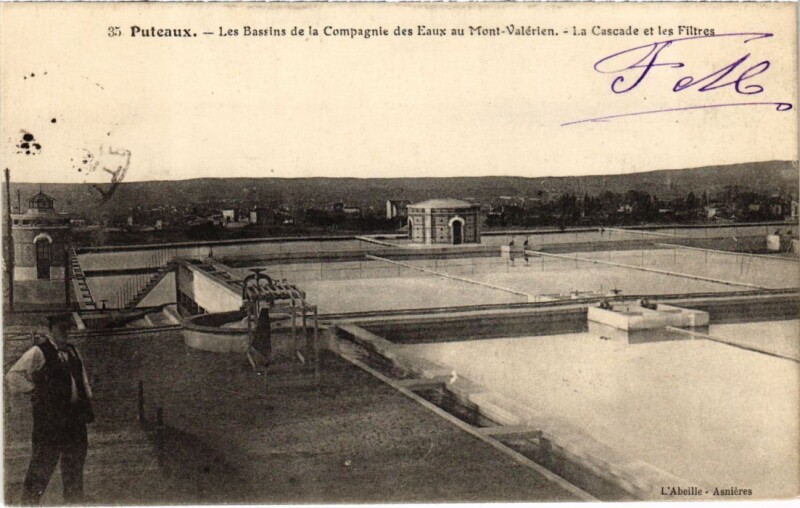 Carte postale ancienne Puteaux La Cascade et les Filtres à Puteaux