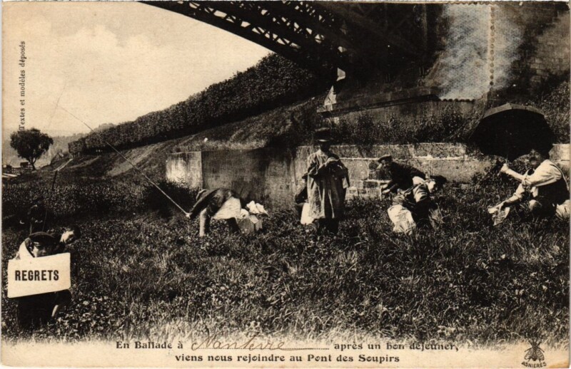 Carte postale ancienne En Ballade a Nanterre apres un bon dejeuner à Nanterre