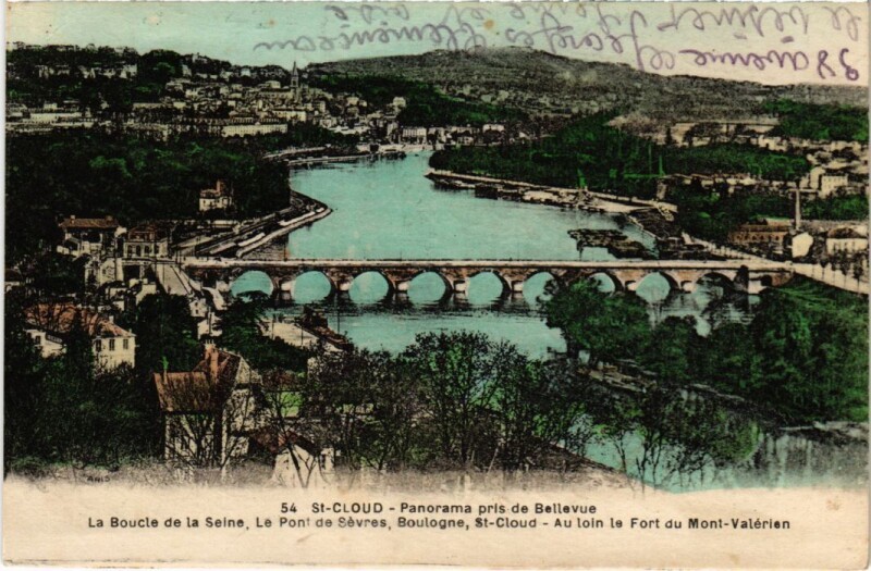 Carte postale ancienne Saint Cloud panorama pris de Bellevue à Saint-Cloud