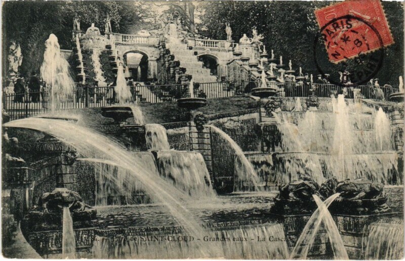 Carte postale ancienne Parc de Saint Cloud La Cascade à Saint-Cloud