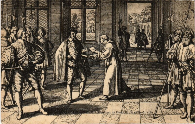 Carte postale ancienne Saint Cloud Assassinat de Henri Iii à Saint-Cloud