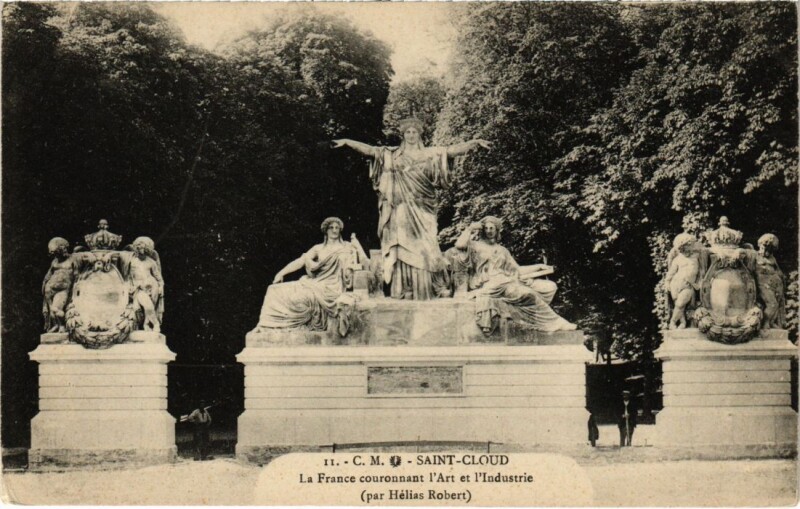 Carte postale ancienne Saint Cloud La France couronnant l'Art et l'Industrie à Saint-Cloud