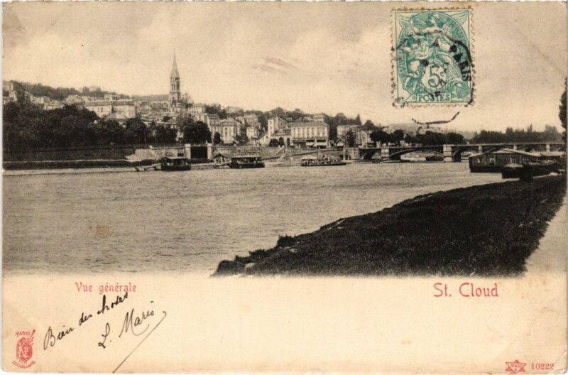 Carte postale ancienne Saint Cloud vue generale à Saint-Cloud