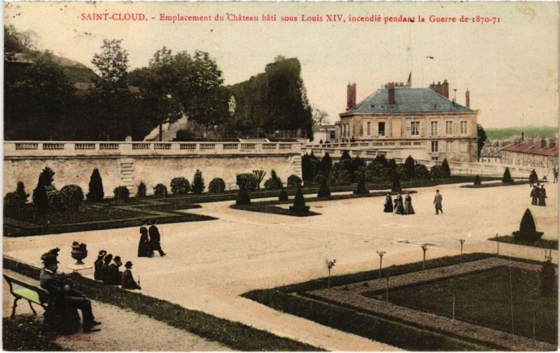 Carte postale ancienne Saint Cloud Emplacement du Chateau à Saint-Cloud