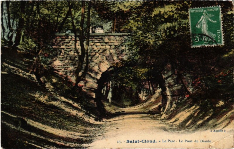 Carte postale ancienne Saint Cloud Pont du Diable à Saint-Cloud