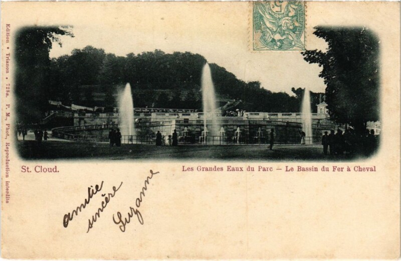 Carte postale ancienne Parc de Saint Cloud Bassin Saint Jean à Saint-Cloud