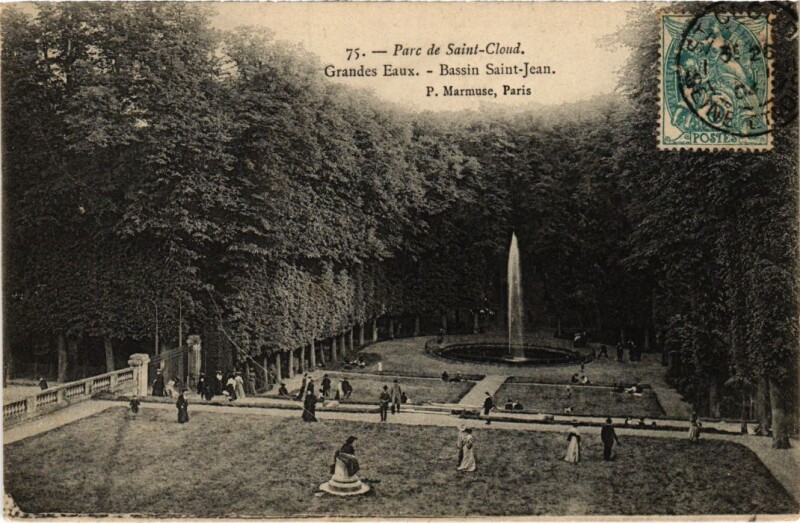 Carte postale ancienne Saint Cloud Jardin Trocadero Cedres plantes à Saint-Cloud