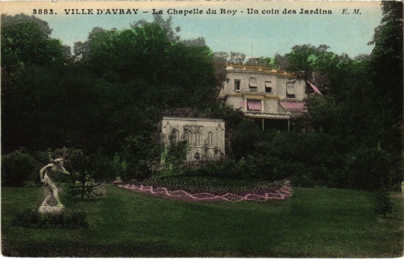 Carte postale ancienne Ville d'Avray La Chapelle du Roy Un coin des Jardins à Ville-d'Avray