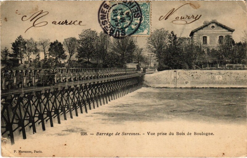 Carte postale ancienne Suresnes vue prise du Bois de Boulogne à Suresnes