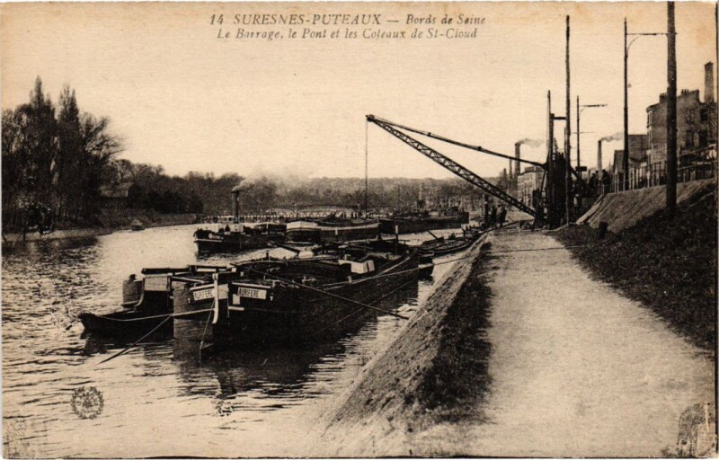 Carte postale ancienne Suresnes Bord de Seine à Suresnes