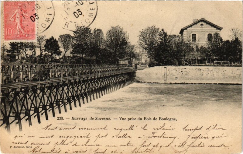 Carte postale ancienne Suresnes vue prise du Bois de Boulogne à Suresnes