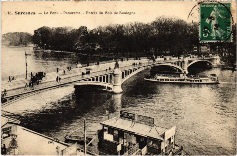 Carte postale ancienne Suresnes Le Pont panorama à Suresnes
