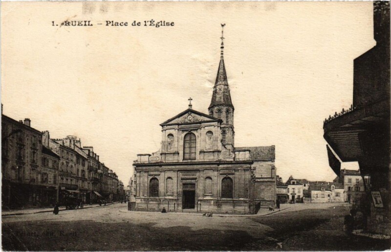 Carte postale ancienne Rueil Place de l'Eglise