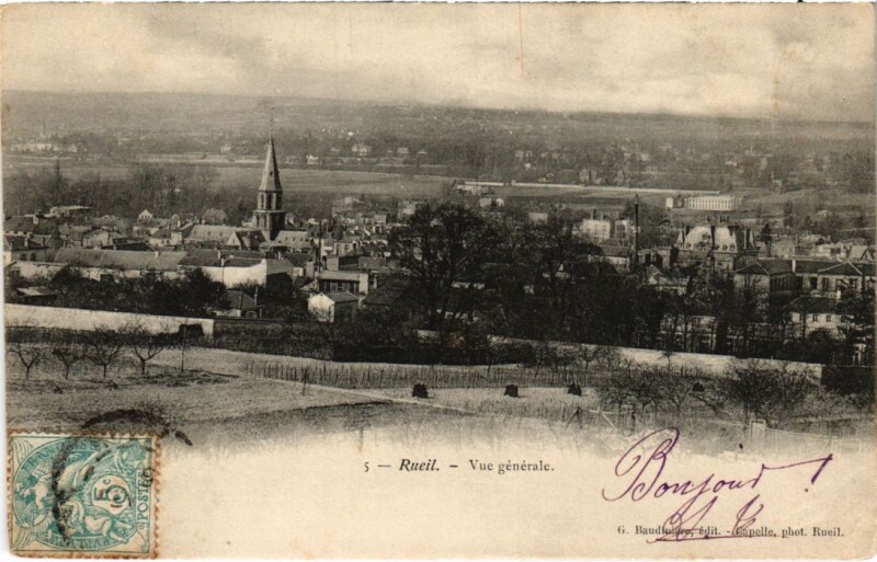 Carte postale ancienne Rueil vue generale
