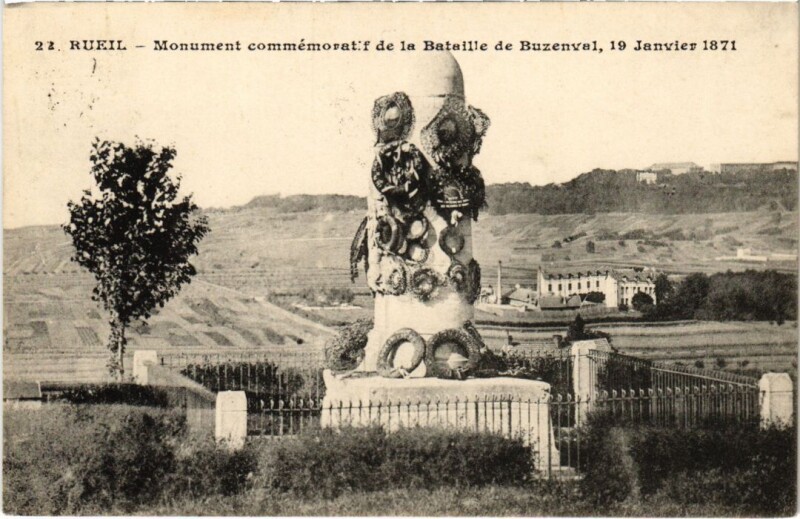 Carte postale ancienne Rueil Monument la Bataille de Buzenval