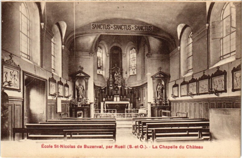 Carte postale ancienne Rueil Ecole Saint-Nicolas de Buzenval Chapelle