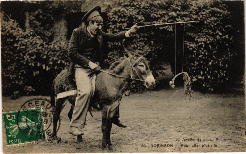 Carte postale ancienne Robinson Pour aller p'us vite