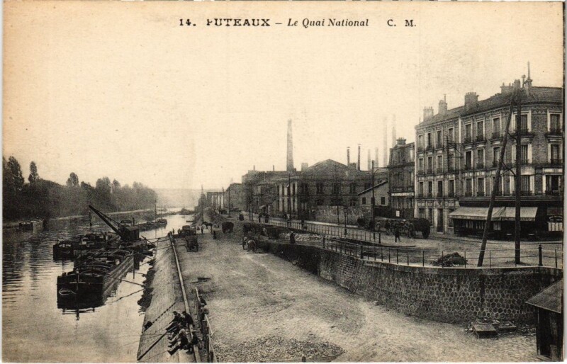 Carte postale ancienne Puteaux Le Quai National à Puteaux