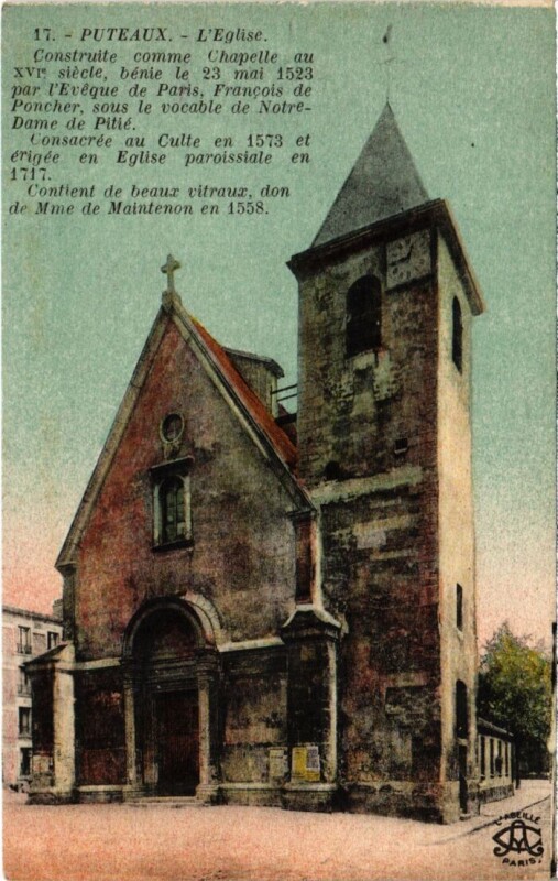 Carte postale ancienne Puteaux Eglise à Puteaux
