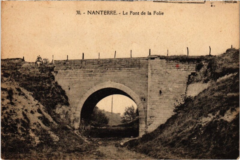 Carte postale ancienne Nanterre Pont de la Folie à Nanterre