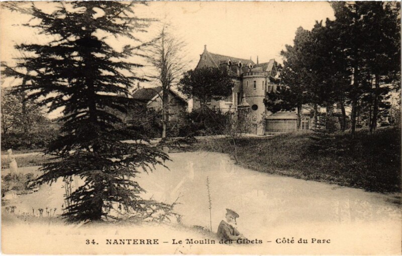 Carte postale ancienne Nanterre Moulin des Gibets cote du Parc à Nanterre