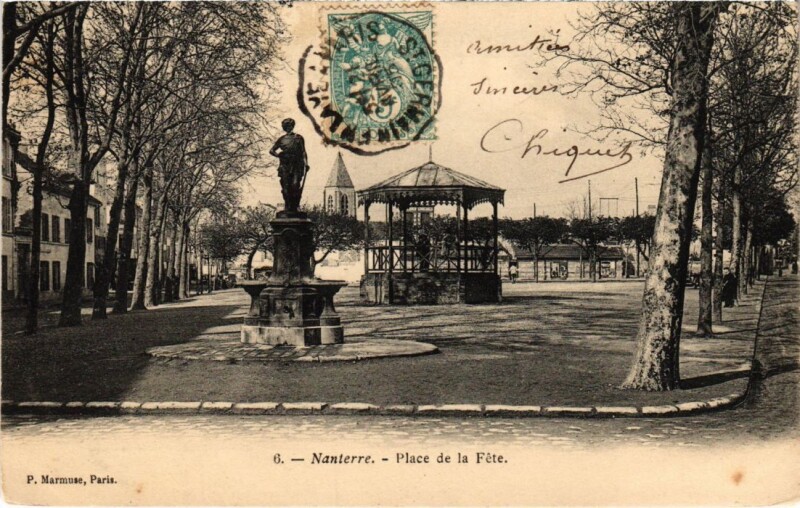 Carte postale ancienne Nanterre Place de la Fete à Nanterre