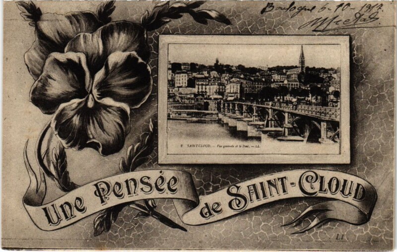 Carte postale ancienne Saint Cloud souvenir à Saint-Cloud