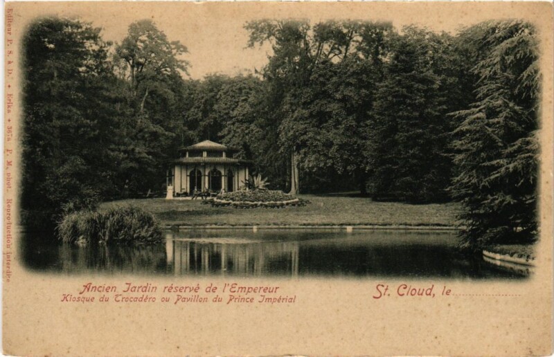 Carte postale ancienne Saint Cloud Kiosque du Trocadere à Saint-Cloud