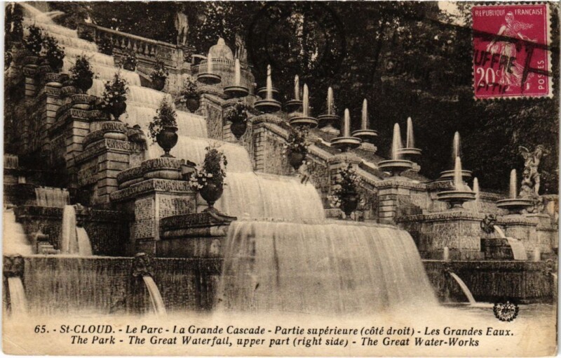 Carte postale ancienne Saint Cloud La Grande Cascade à Saint-Cloud
