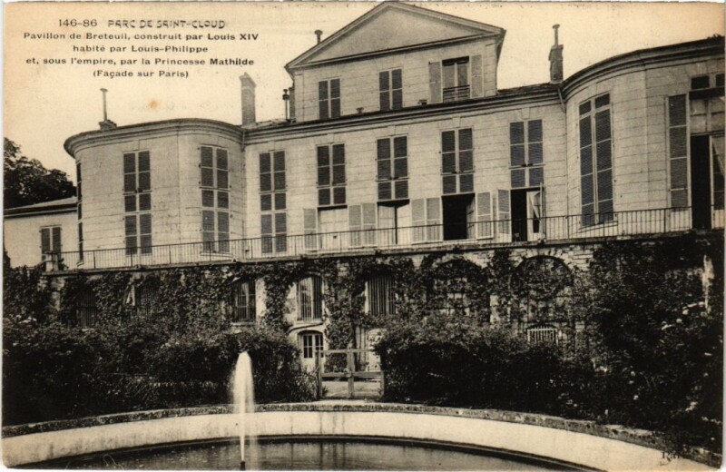 Carte postale ancienne Saint Cloud Pavillon de Breteuil à Saint-Cloud