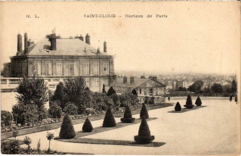 Carte postale ancienne Saint Cloud Horizon de Paris à Saint-Cloud