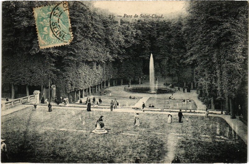 Carte postale ancienne Parc de Saint Cloud Bassin Saint-Jean à Saint-Cloud