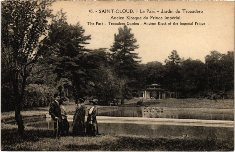 Carte postale ancienne Saint Cloud Jardin Trocadero à Saint-Cloud