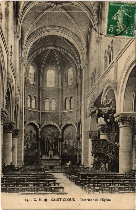 Carte postale ancienne Saint Cloud vue generale depuis la Seine à Saint-Cloud