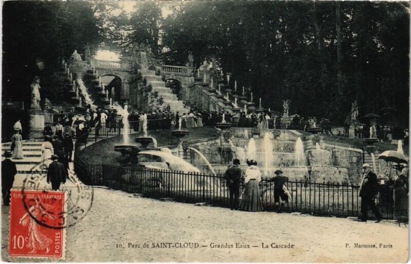 Carte postale ancienne Parc de Saint Cloud Grande Cascade à Saint-Cloud