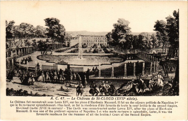 Carte postale ancienne Saint Cloud Le Chateau à Saint-Cloud