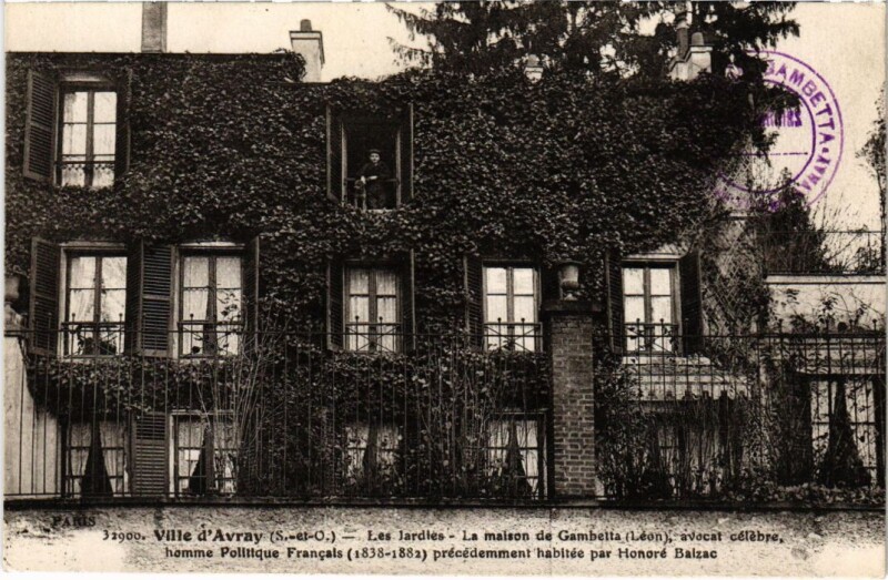 Carte postale ancienne Ville d'Avray Les Jardles La maison de Gambetta à Ville-d'Avray
