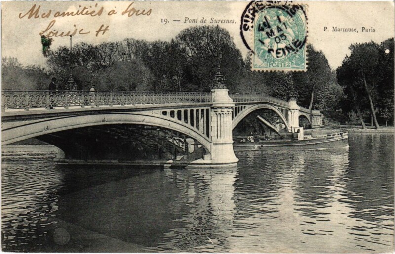 Carte postale ancienne Pont de Suresnes à Suresnes